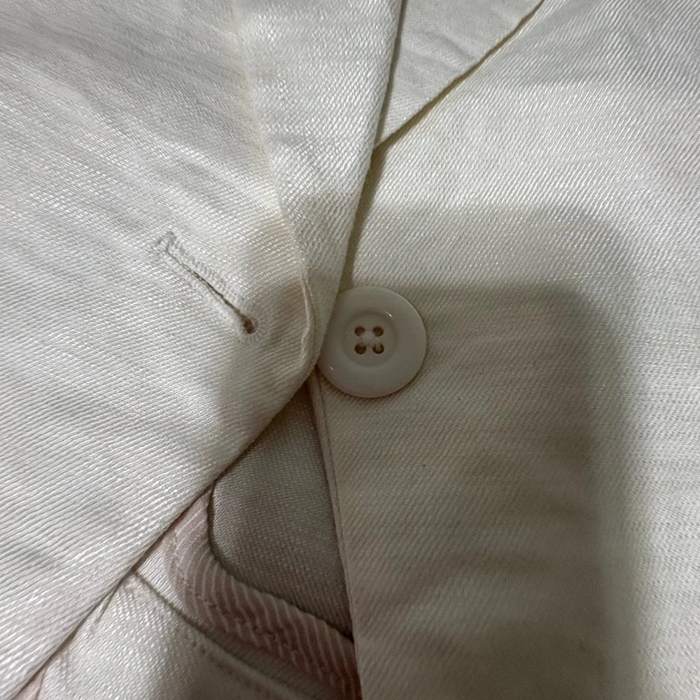 Esley Cream Linen Blazer Size M - Picture 14 of 14